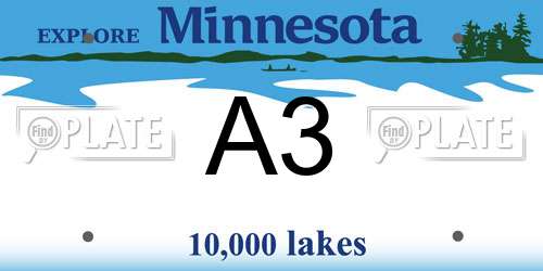 A3 Minnesota License Plate