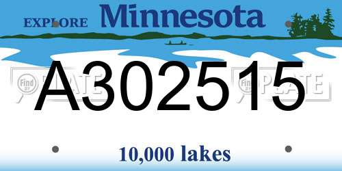 A302515 Minnesota License Plate