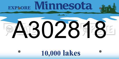 A302818 Minnesota License Plate