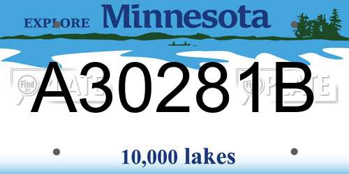 A30281B Minnesota License Plate