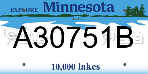 A30751B Minnesota License Plate