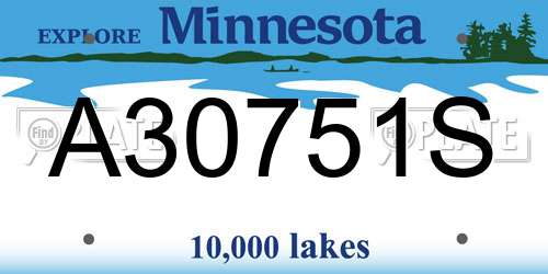 A30751S Minnesota License Plate