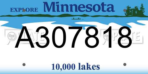 A307818 Minnesota License Plate