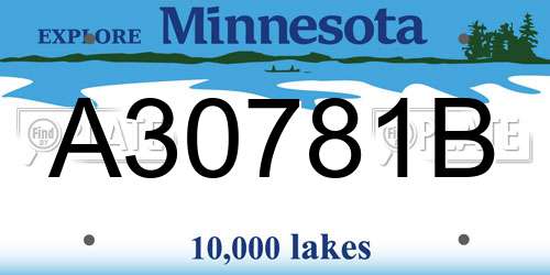A30781B Minnesota License Plate