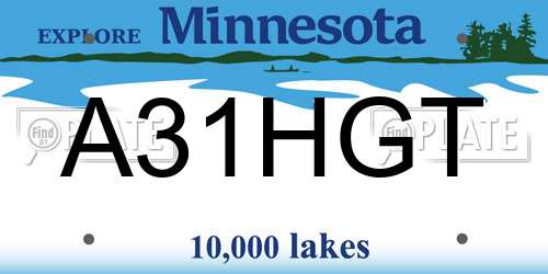 A31HGT Minnesota License Plate