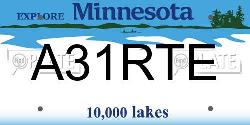 A31RTE Minnesota License Plate
