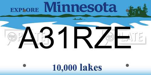 A31RZE Minnesota License Plate