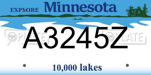 A3245Z Minnesota License Plate