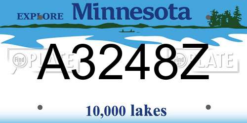 A3248Z Minnesota License Plate