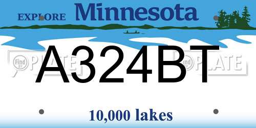 A324BT Minnesota License Plate