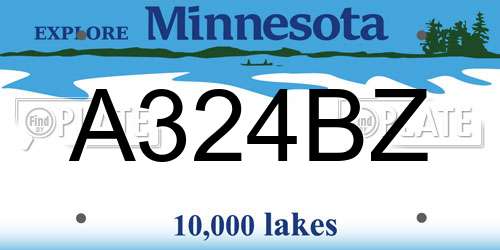 A324BZ Minnesota License Plate