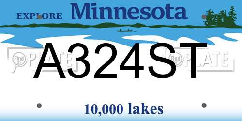 A324ST Minnesota License Plate