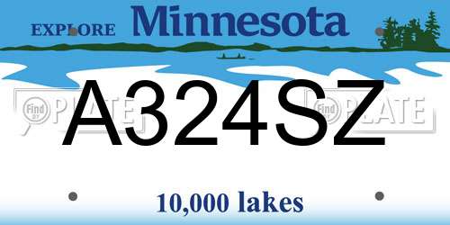 A324SZ Minnesota License Plate