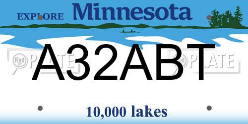 A32ABT Minnesota License Plate