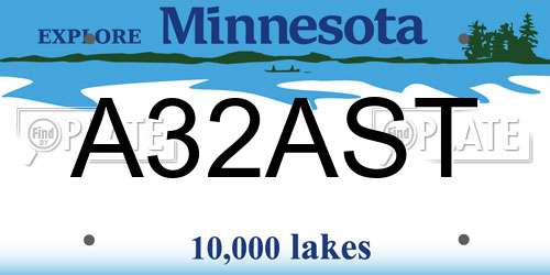 A32AST Minnesota License Plate