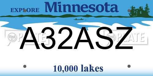 A32ASZ Minnesota License Plate