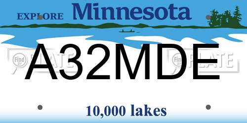 A32MDE Minnesota License Plate