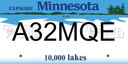 A32MQE Minnesota License Plate