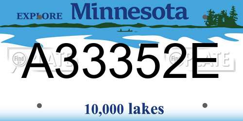 A33352E Minnesota License Plate