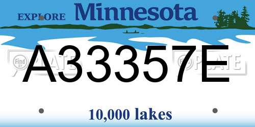 A33357E Minnesota License Plate