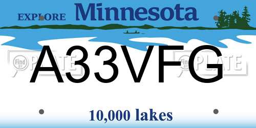 A33VFG Minnesota License Plate