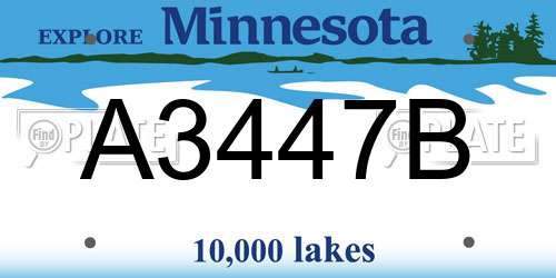 A3447B Minnesota License Plate