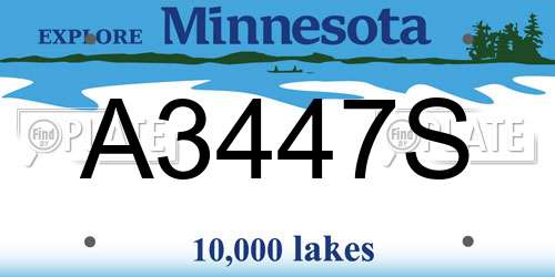 A3447S Minnesota License Plate