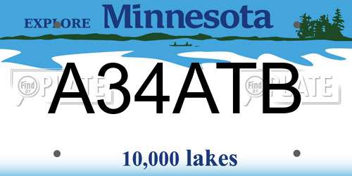 A34ATB Minnesota License Plate