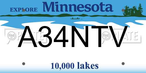 A34NTV Minnesota License Plate