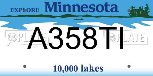 A358TI Minnesota License Plate
