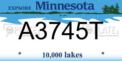 A3745T Minnesota License Plate