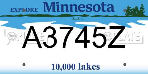A3745Z Minnesota License Plate