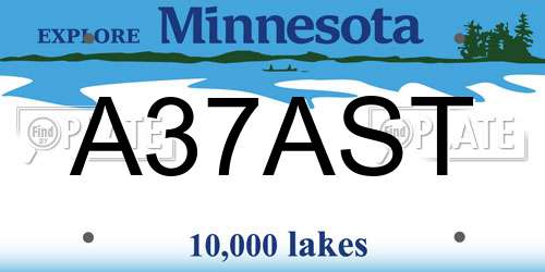 A37AST Minnesota License Plate