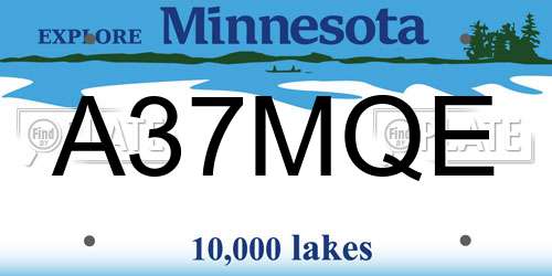 A37MQE Minnesota License Plate