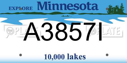 A3857I Minnesota License Plate