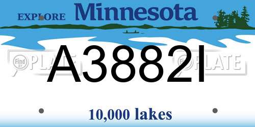 A3882I Minnesota License Plate