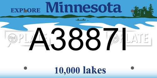 A3887I Minnesota License Plate