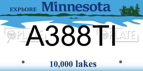 A388TI Minnesota License Plate