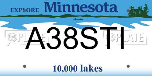 A38STI Minnesota License Plate