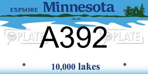 A392 Minnesota License Plate