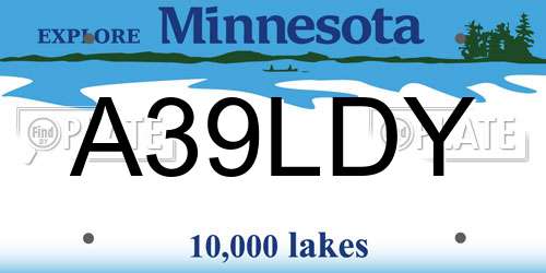 A39LDY Minnesota License Plate