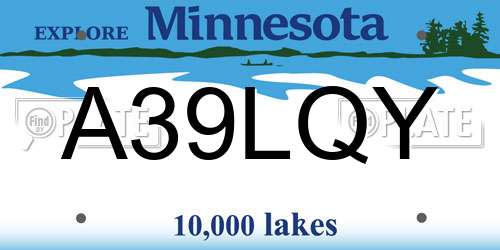 A39LQY Minnesota License Plate