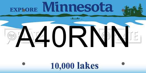 A40RNN Minnesota License Plate