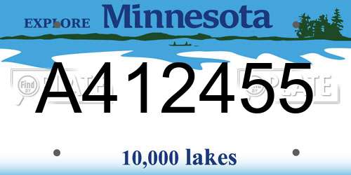 A412455 Minnesota License Plate