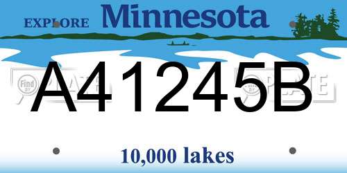 A41245B Minnesota License Plate