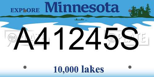A41245S Minnesota License Plate