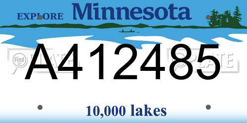 A412485 Minnesota License Plate