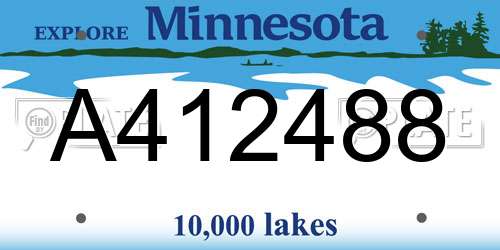 A412488 Minnesota License Plate