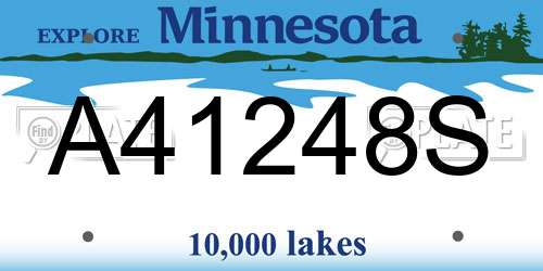 A41248S Minnesota License Plate