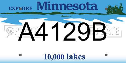 A4129B Minnesota License Plate